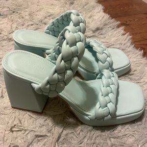 Sky blue heels, wore 1 time